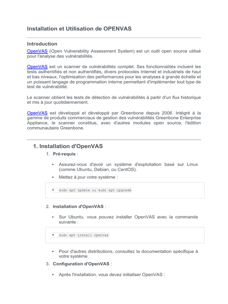 Installation et Configuration d'OpenVAS | PDF | Distribution Linux ...