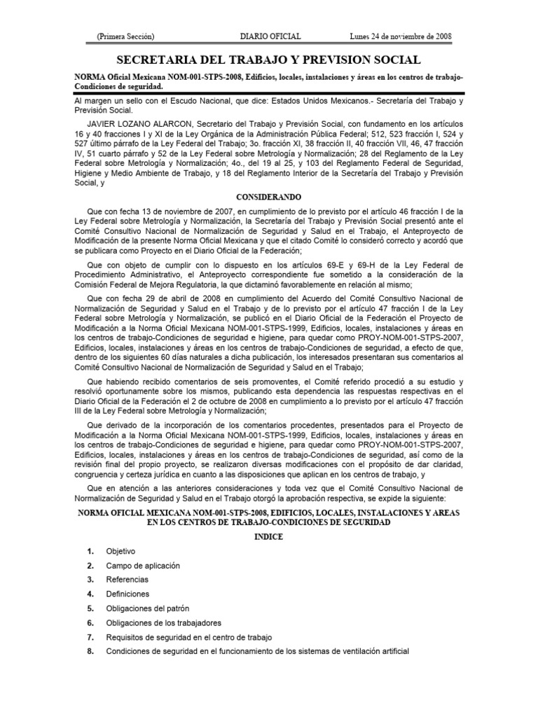 Norma de Seguridad en Centros de Trabajo | PDF | Escalera