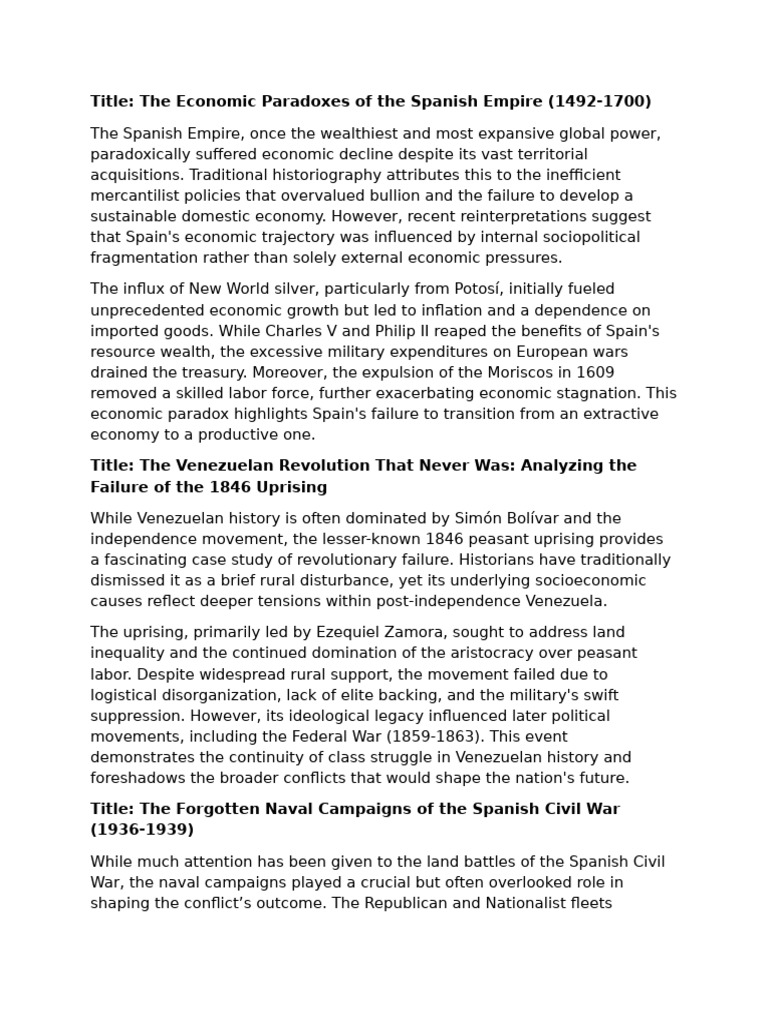 Venezuelan Empire's Historical Challenges | PDF | Venezuela | Spanish ...