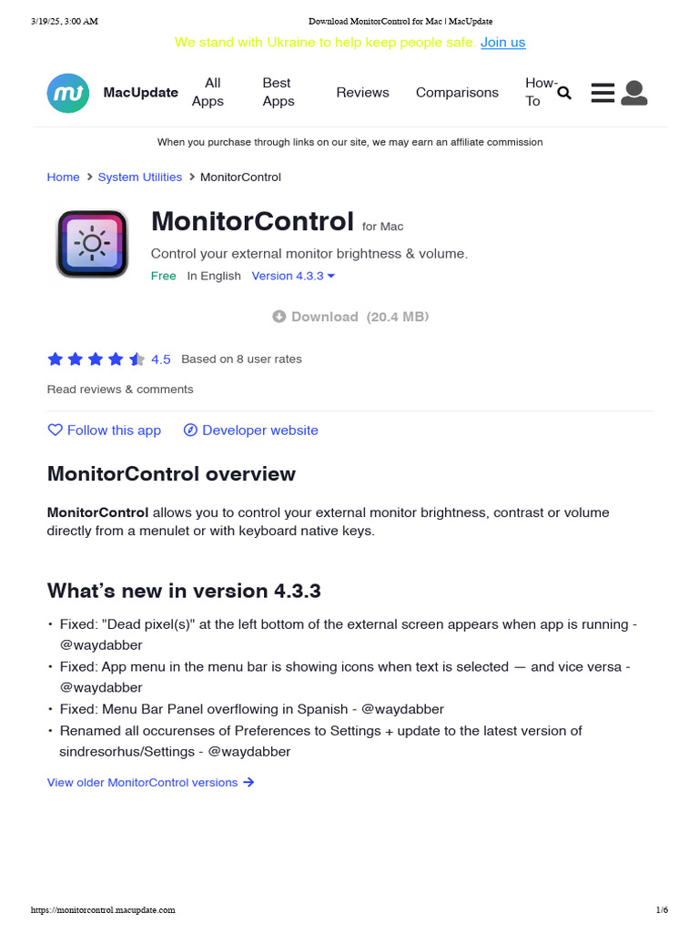 Download MonitorControl for Mac _ MacUpdate | PDF | Computing | Software