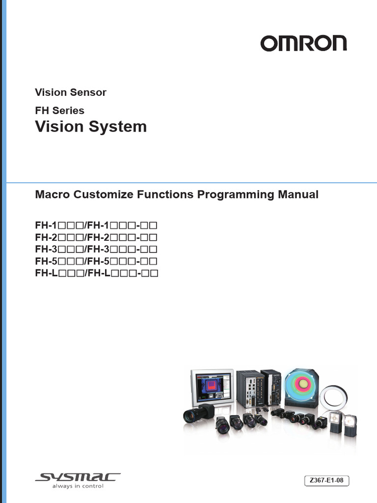 z367 FH fz5 Series Vision System Macro Customize Functions Programming ...