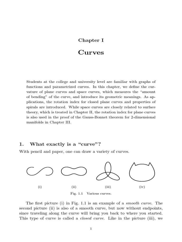 Understanding Curves in Differential Geometry | PDF | Curve | Function ...