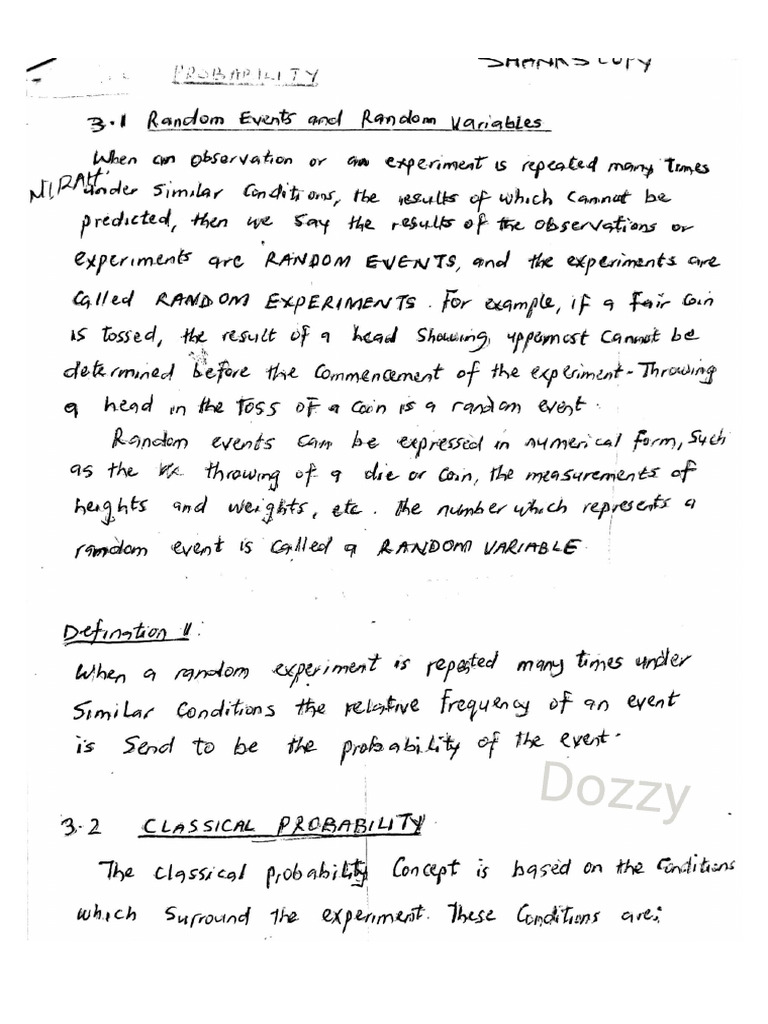 MTH 105 Probability PDF | PDF