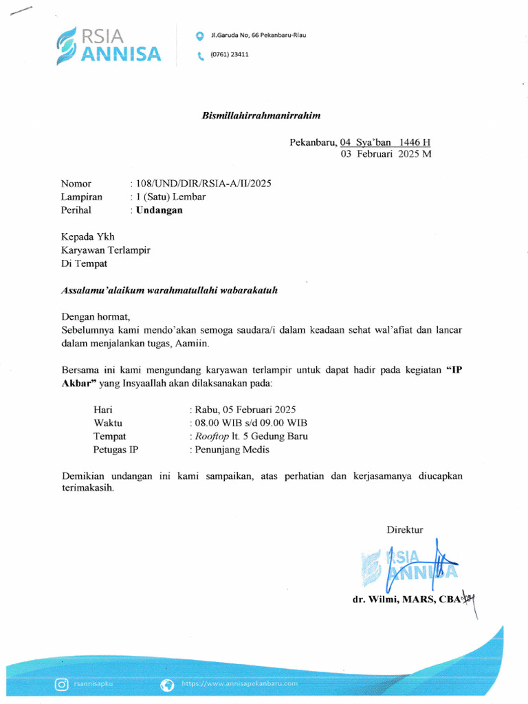 Undangan Kegiatan IP Aktrar 2025 | PDF