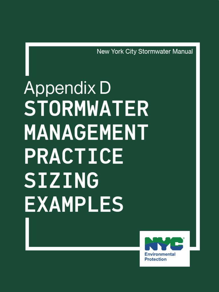Appendix D - SMP Sizing Examples | PDF | Stormwater | Storm Drain