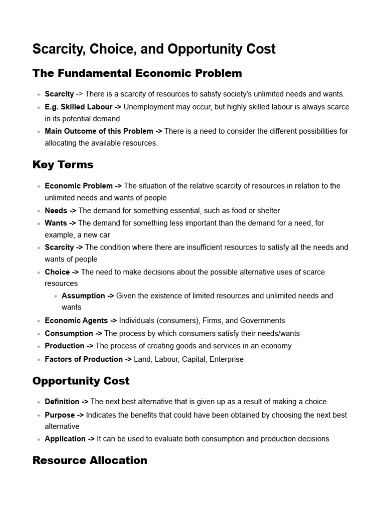 Scarcity and Economic Resource Allocation | PDF | Demand | Elasticity ...
