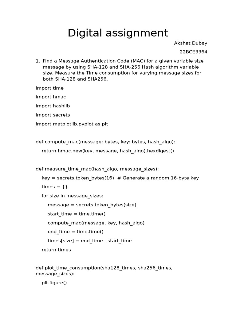 SHA-128 and DSS MAC Timing Analysis | PDF | Algorithms And Data ...