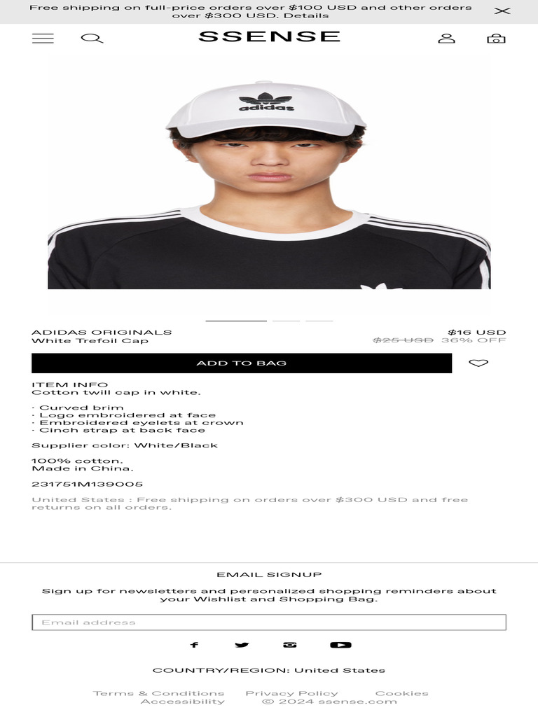 White Trefoil Cap by Adidas Originals On Sale | PDF