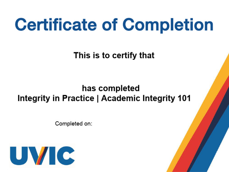 Anika Gregory's Integrity Course Completion | PDF