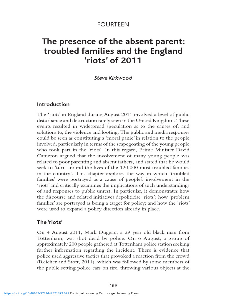 The Presence of The Absent Parent Troubled Families and The England ...