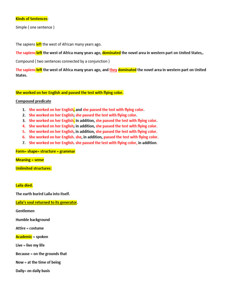 Types of Sentences Explained | PDF