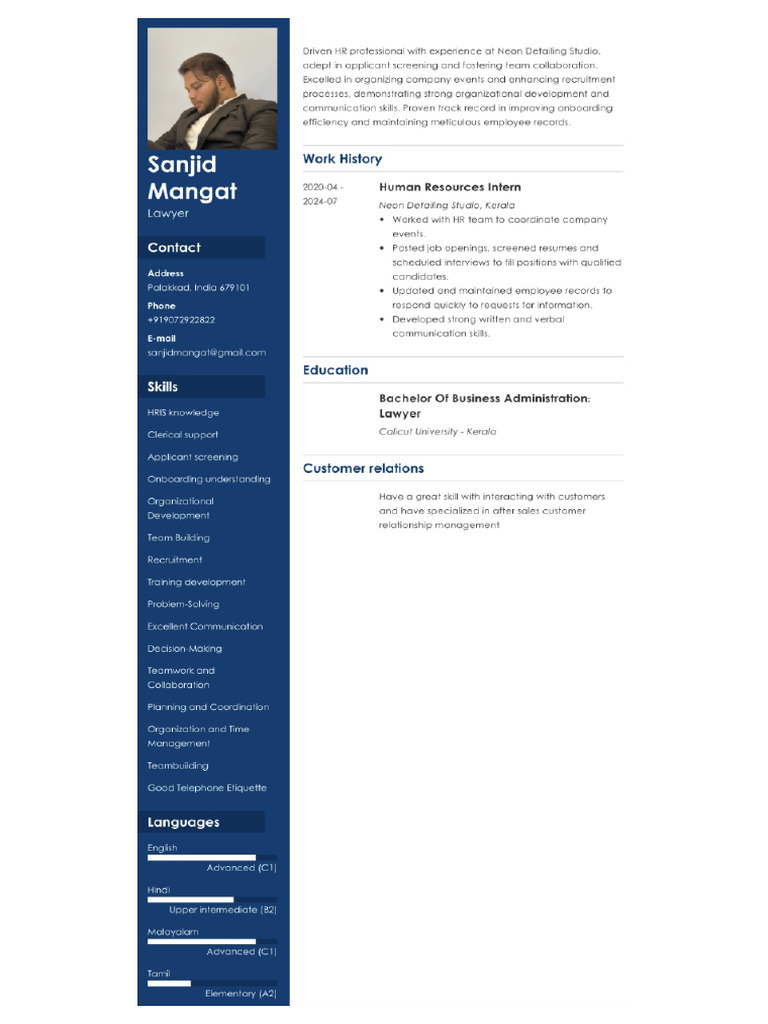 CV Format SM | PDF