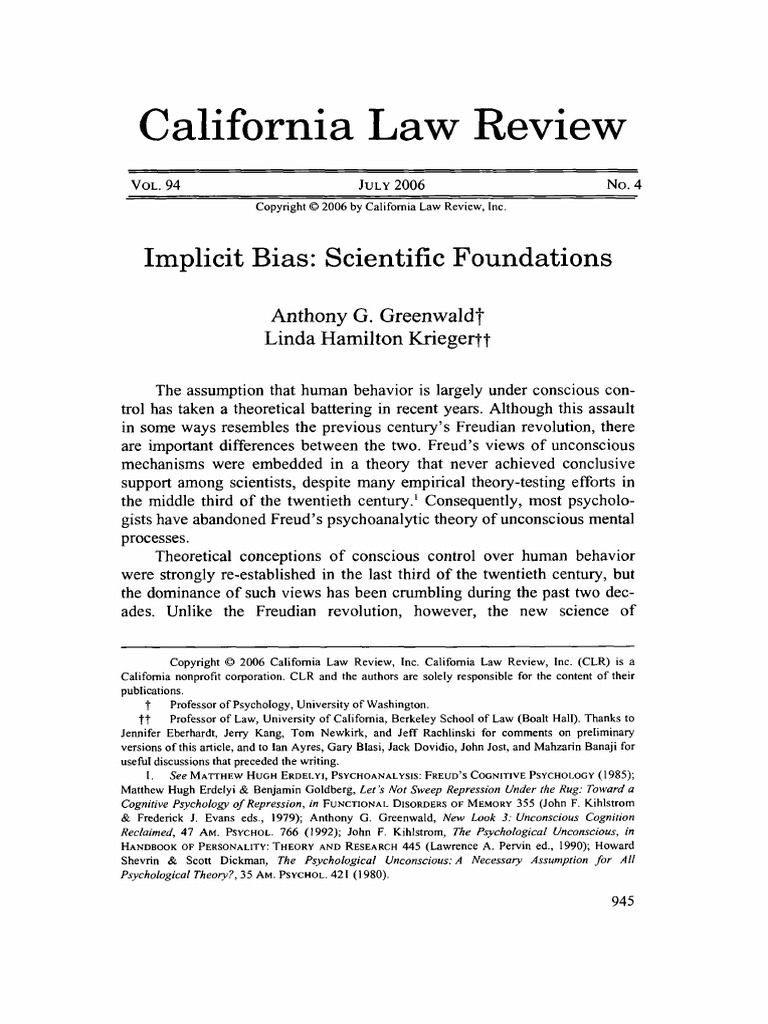Implicit Bias Scientific | PDF | Attitude (Psychology) | Stereotypes