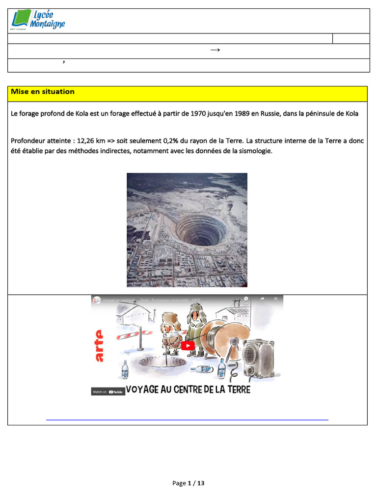 Dynamique interne de la Terre et sismologie | PDF | Sismologie ...