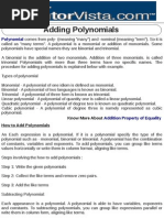 Adding Polynomials: Polynomial