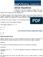 Algebraic Equations