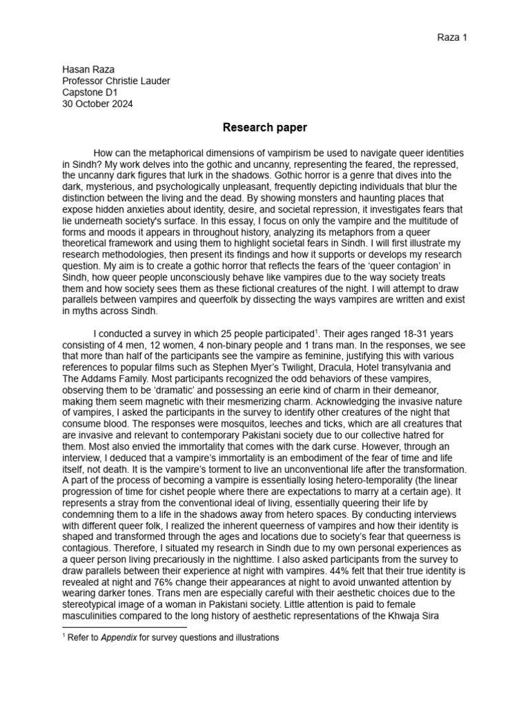 Research Paper | PDF | Dracula | Vampires