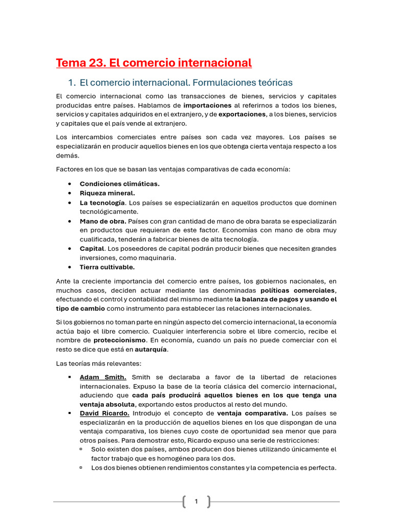 Teorías y Políticas del Comercio Internacional | PDF | Tipo de cambio ...