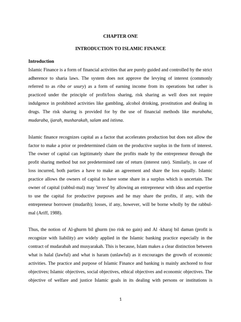 Introduction to Islamic Finance Principles | PDF | Islamic Banking And ...