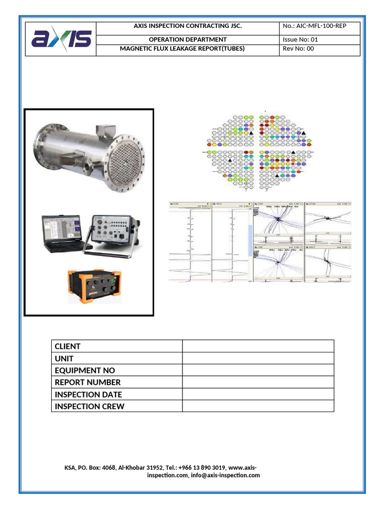 MFL Tube Inspection Report AIC-MFL-100 | PDF
