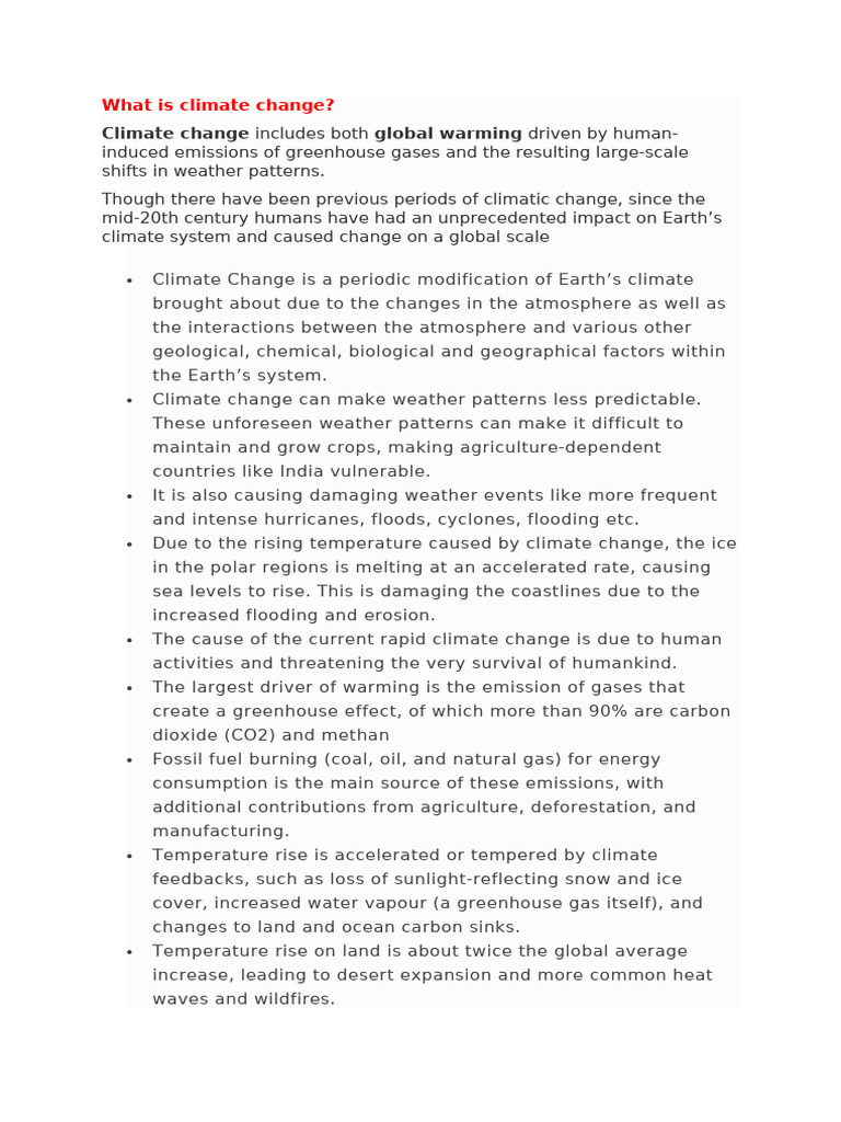 Understanding Climate Change Causes and Effects | PDF | Climate Change ...