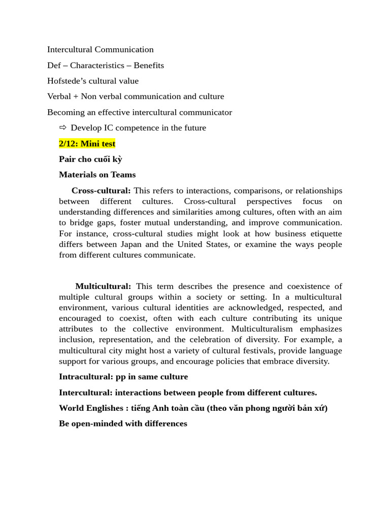 Intercultural Communication Essentials | PDF | Nonverbal Communication ...
