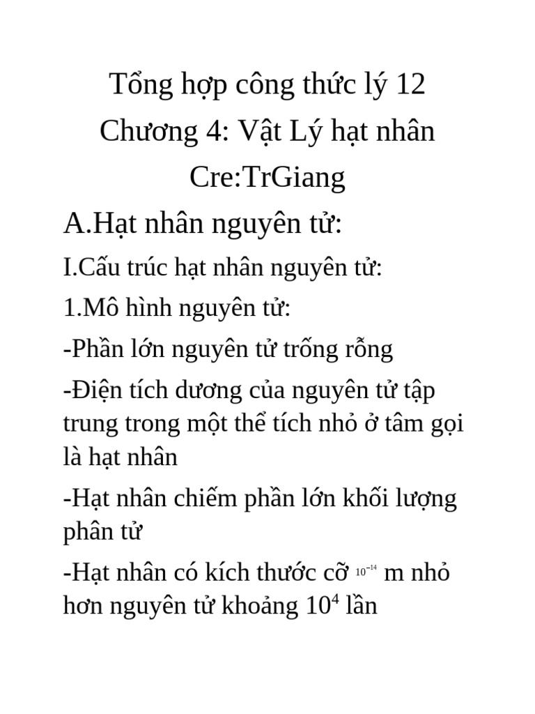 T NG H P Công TH C Lý 12 Chương 4 | PDF