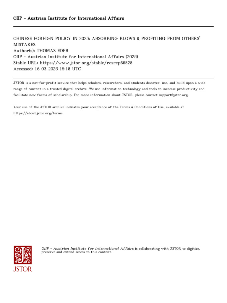 Chinese Foreign Policy Trends 2025 | PDF | China | World Politics