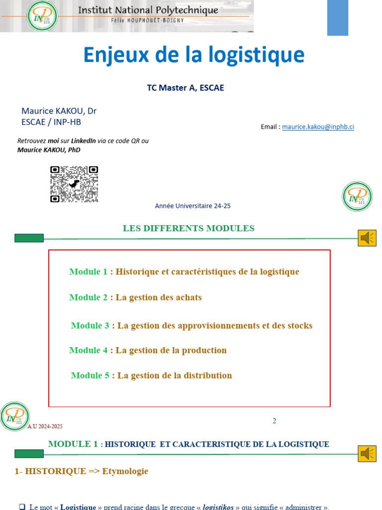 Enjeux et historique de la logistique | PDF | Logistique | Gestion de ...