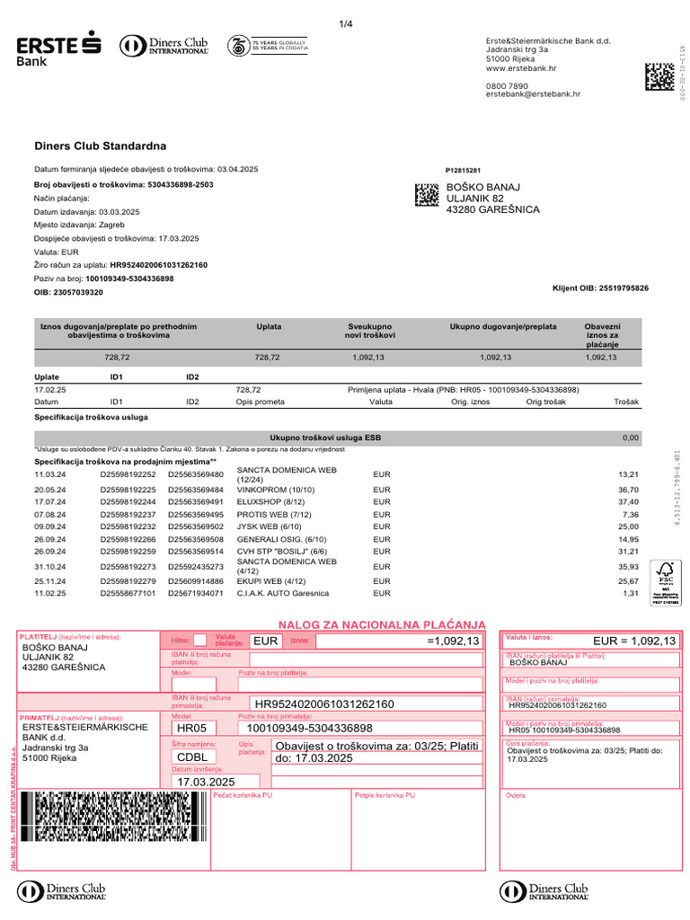 Diners Club Standardna | PDF
