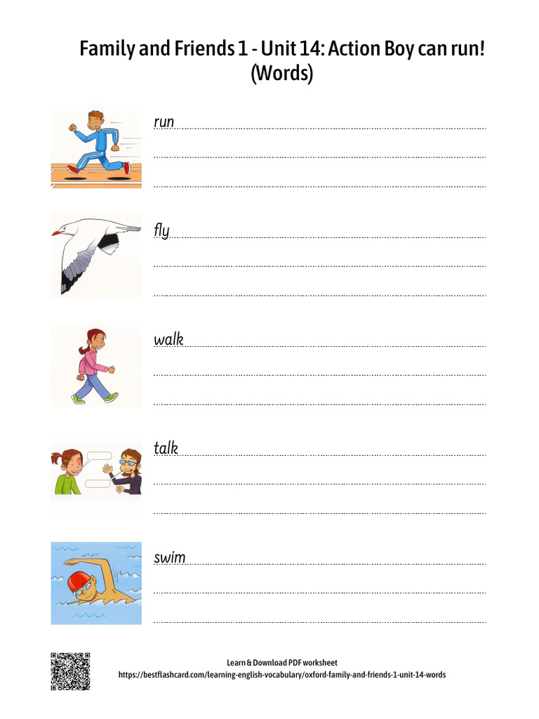 Action Boy Can Run - Unit 14 Worksheet | PDF