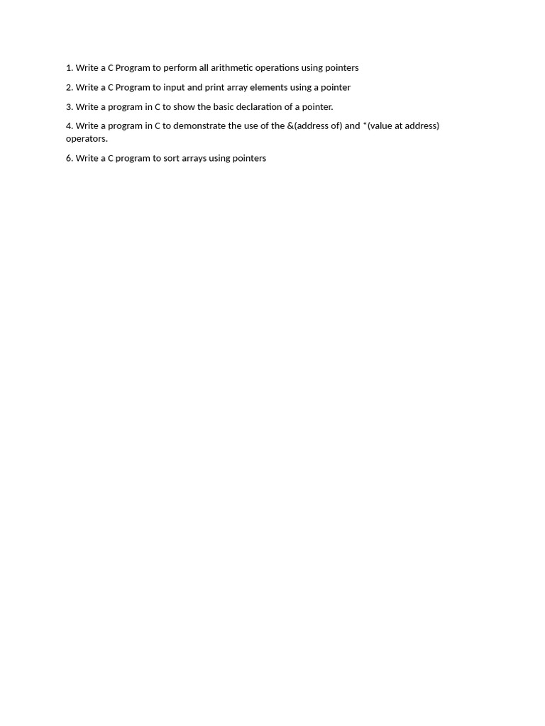 C Programs Using Pointers Guide | PDF