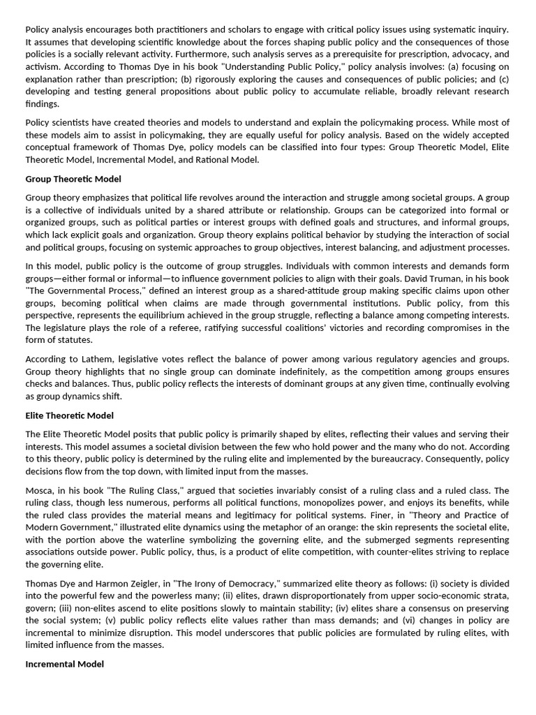 Policy Analysis Encourages Both Practitioners and Scholars To Engage ...