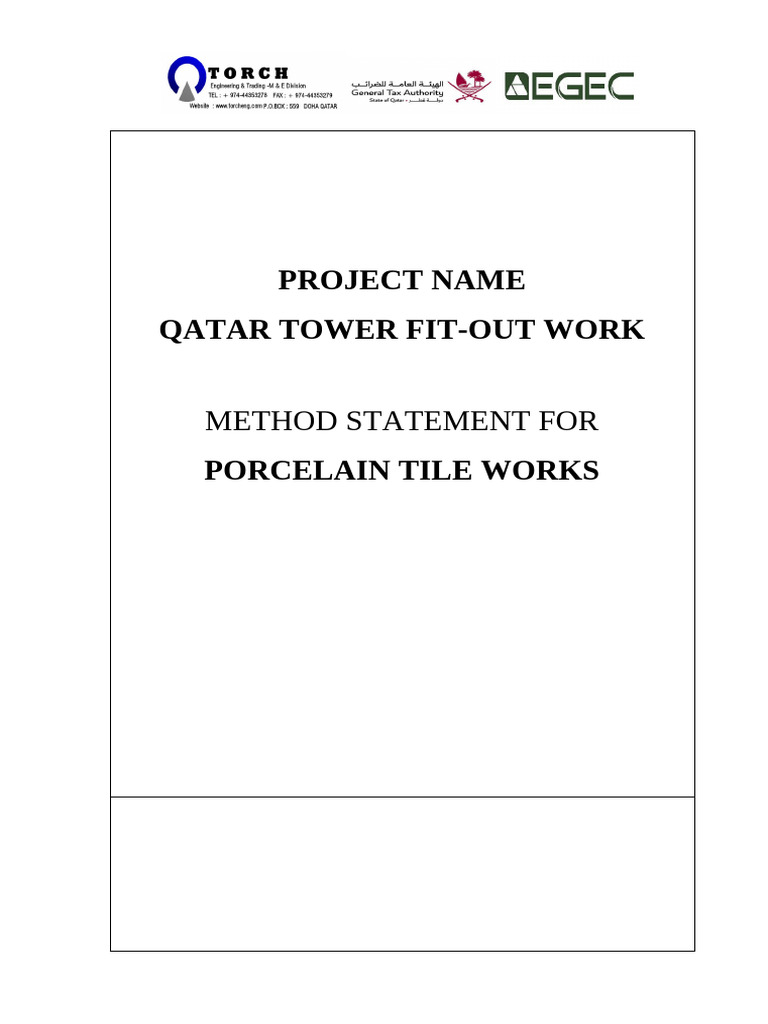 Method Statement Porcelain Tiles Pdf Tile Concrete