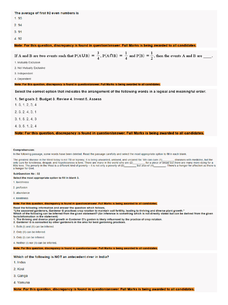20 January Wrong Questions | PDF
