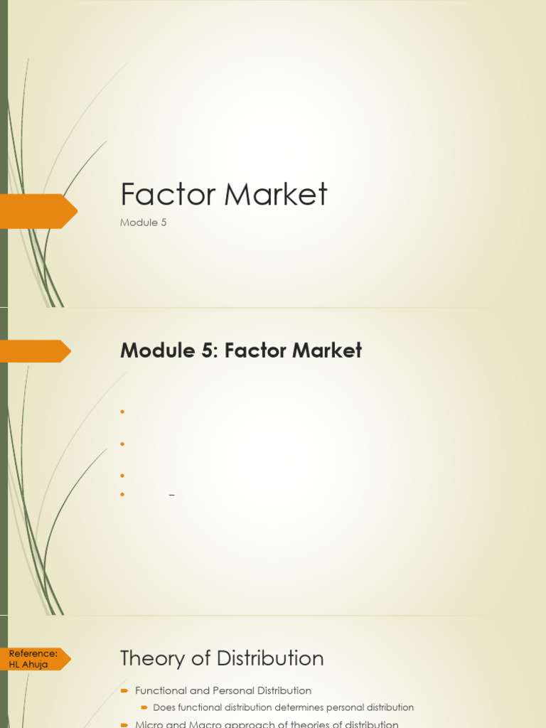 Mod 5 Factor Market | PDF | Labour Economics | Economic Equilibrium