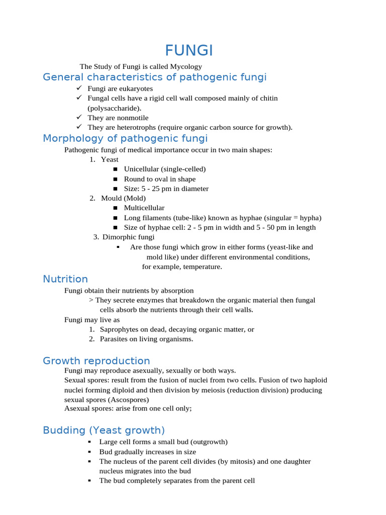 Pathogenic Fungi and Protozoa Overview | PDF | Candidiasis | Fungus