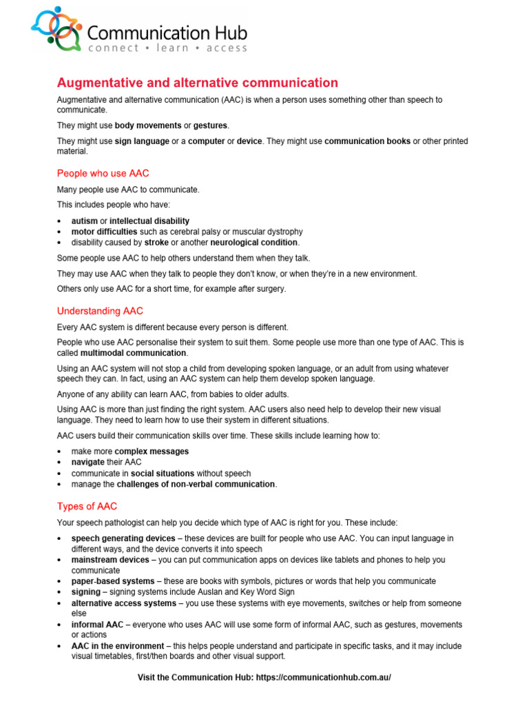 Understanding Augmentative Communication | PDF | Communication | Human ...