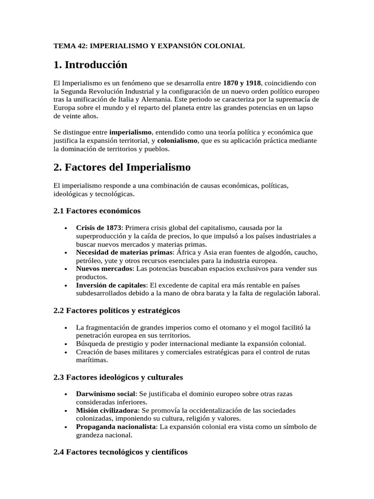 Imperialismo y Colonialismo (1870-1918) | PDF | Imperialismo | Colonialismo