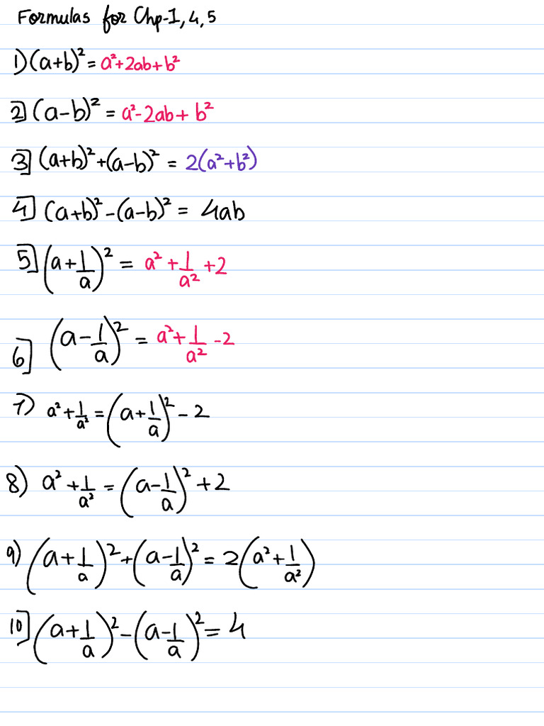 Class 9 Formulas For CHP (1,4,5) - 240307 - 123913 | PDF