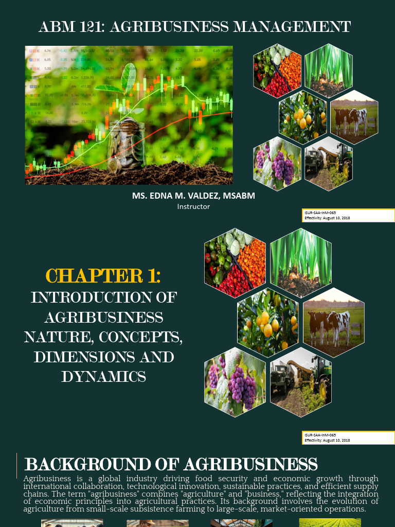 Agribusiness Management Overview | PDF | Agriculture | Food Industry