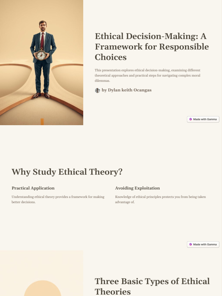 Ethical Decision Making A Framework For Responsible Choices | PDF ...