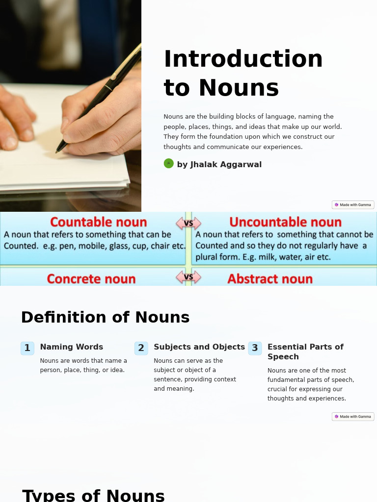 Introduction to Nouns | PDF | Noun | Grammatical Number
