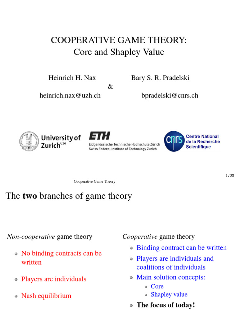Core and Shapley Value in Cooperative Games | PDF | Game Theory | Gaming