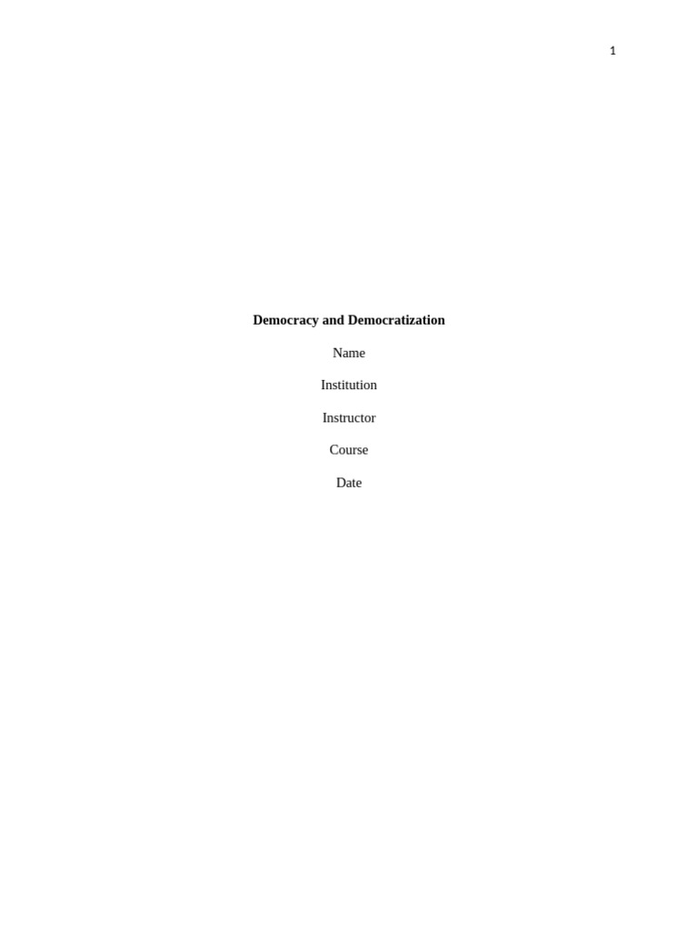 Economic Development and Democracy | PDF | Democratization | Democracy