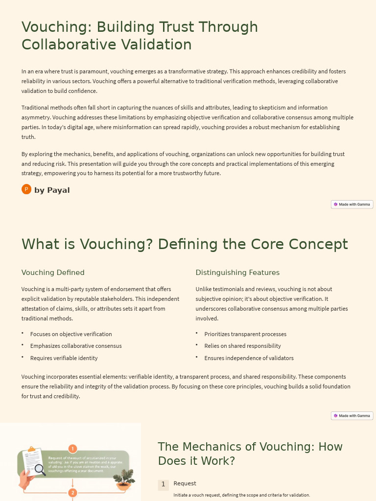 Vouching: Building Trust Through Validation | PDF | Credibility ...