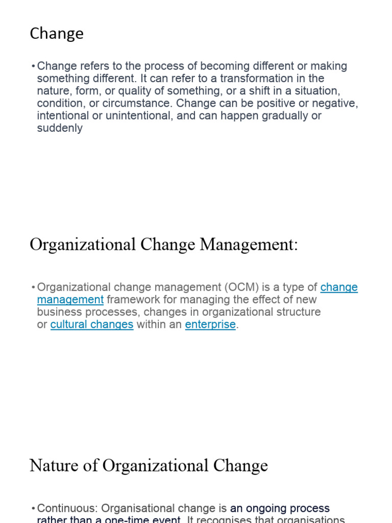 Understanding Organizational Change Management | PDF | Change ...