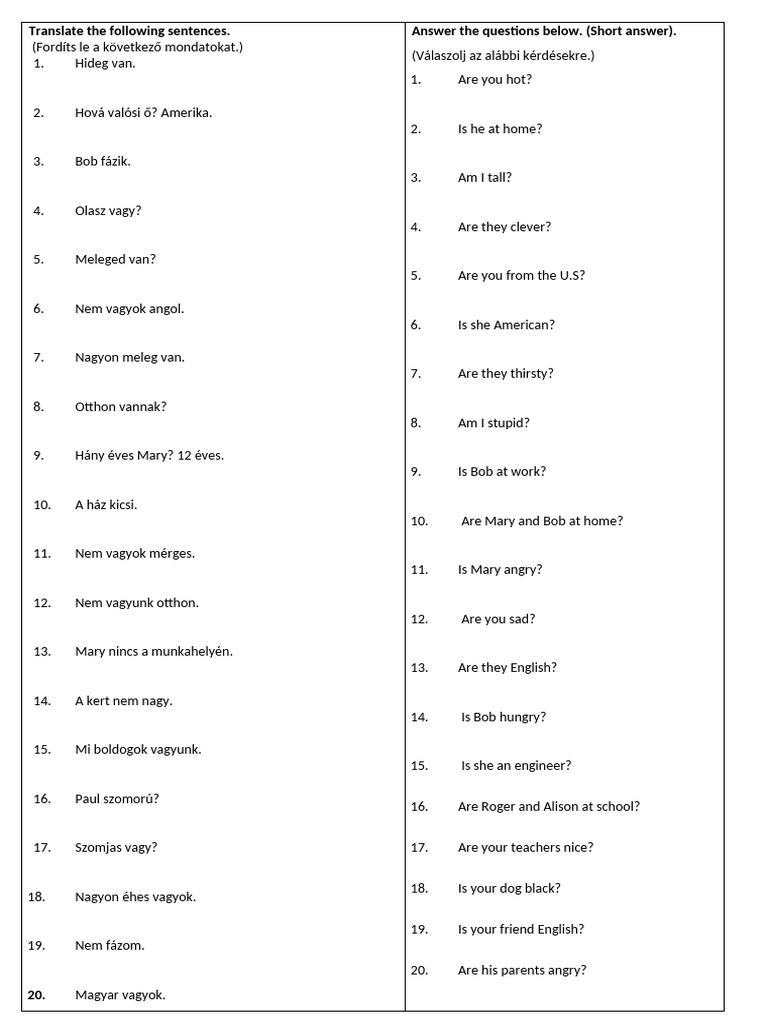 Homework-Translation+ Short Answer | PDF