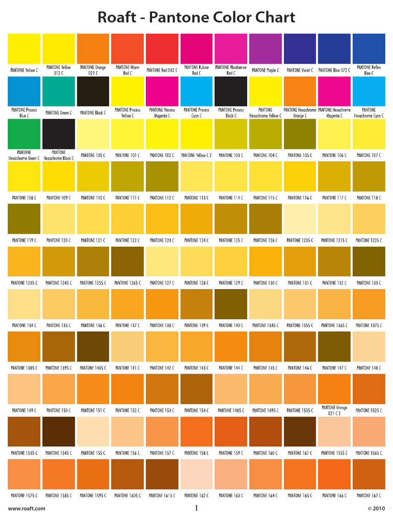 Roaft Pantone Color Chart | PDF