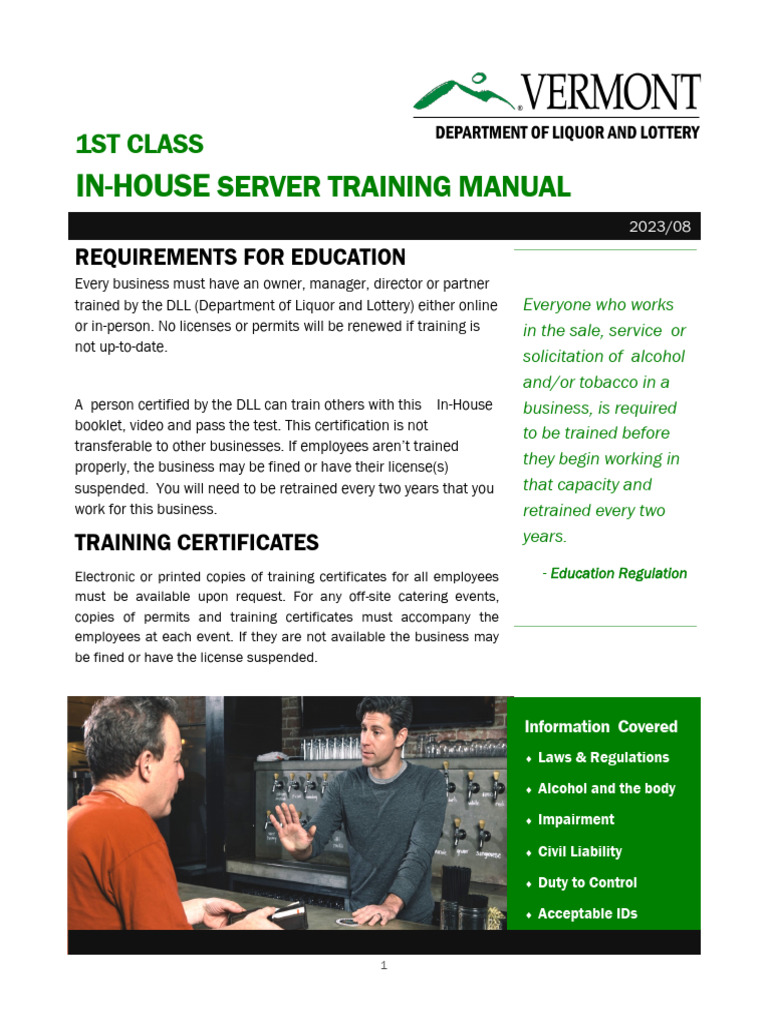 Alcohol & Tobacco Server Training Guide | PDF | Alcoholic Beverages | Drink